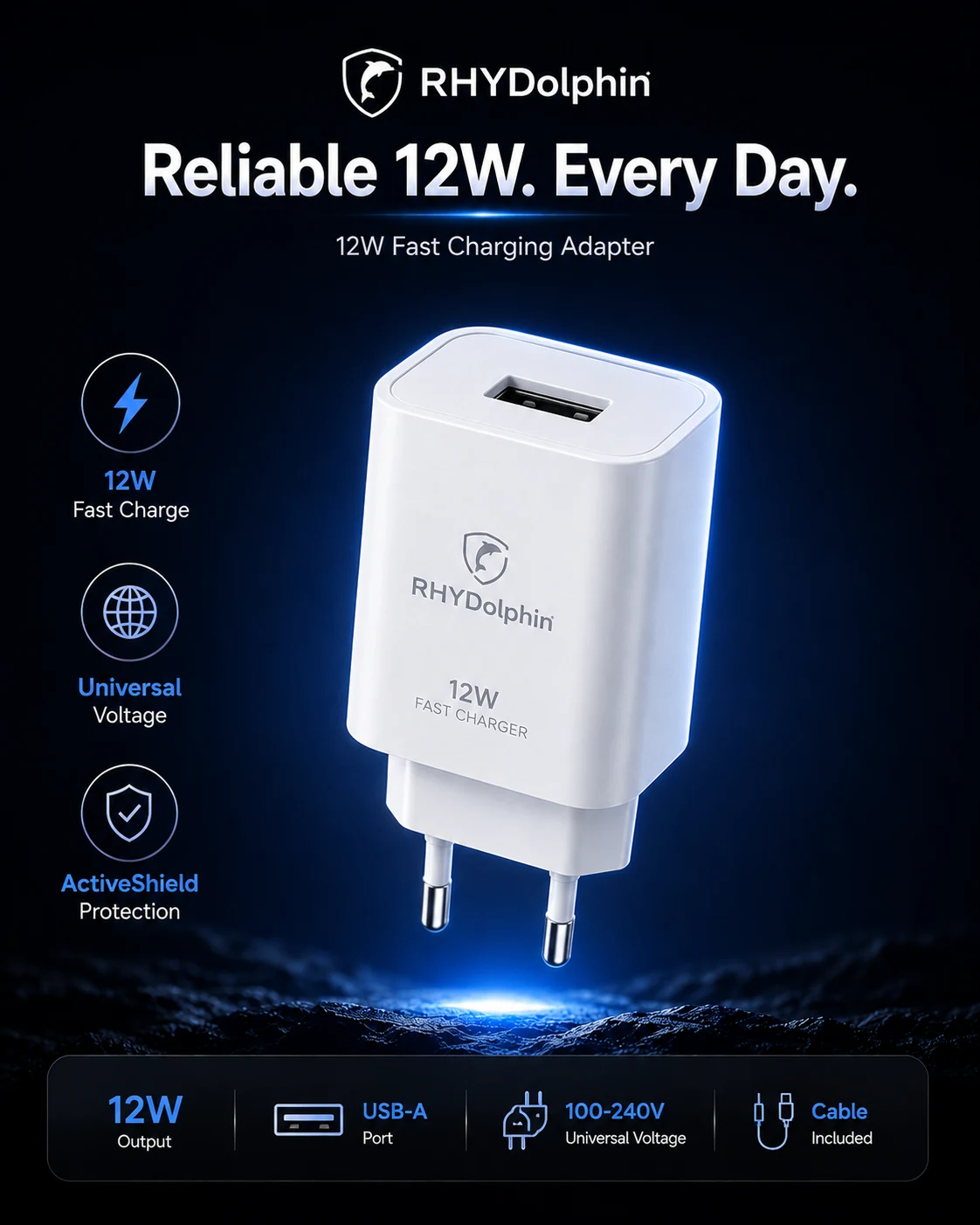 RHYDolphin 12W Fast Charging Adapter Collection.