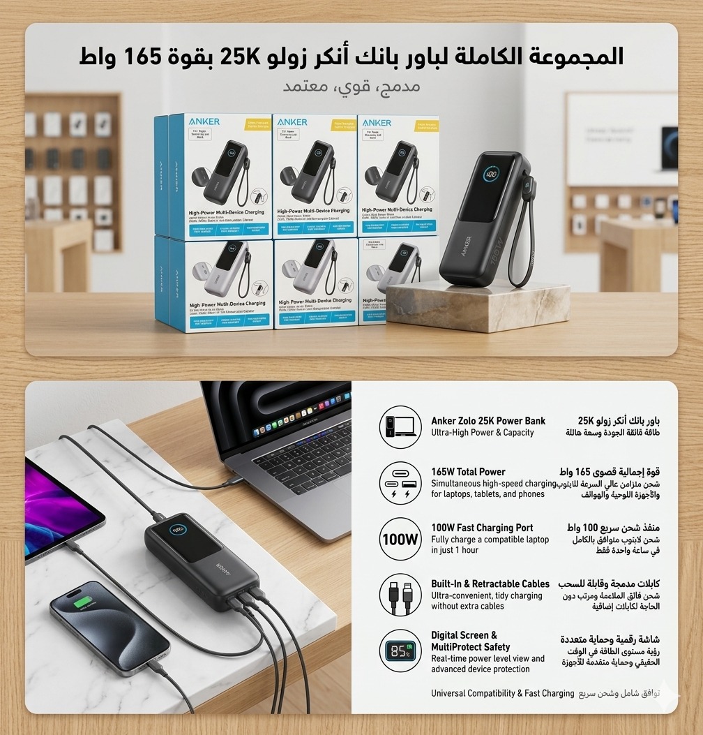 Anker Zolo 25K Power Bank - 165W
