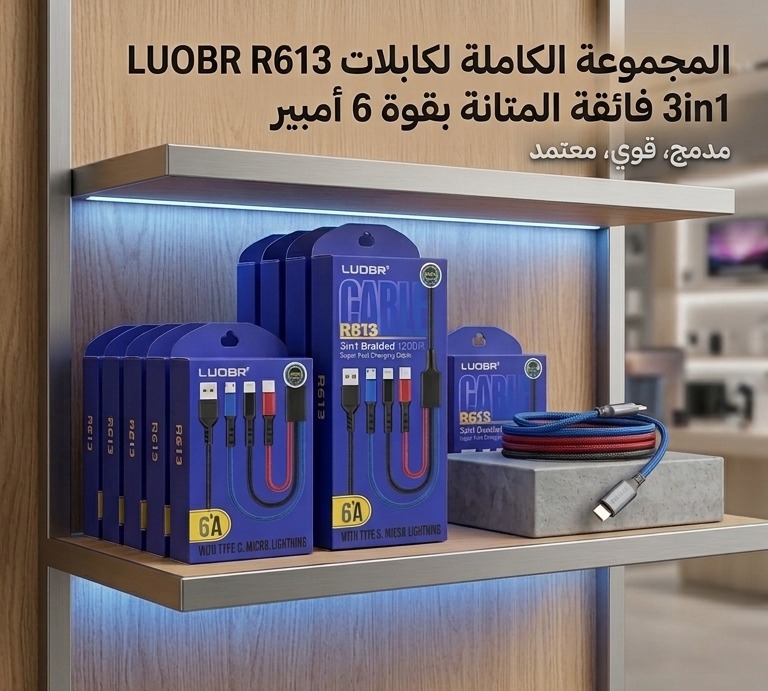 LUOBR R613 Ultra Durable 3-in-1 Cable Collection - 6A
